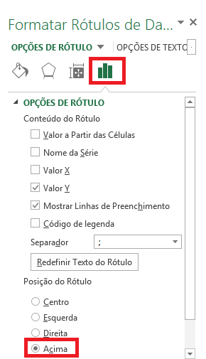 etapas para reposicionar o gráfico waterfall