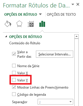 etapa final para configurar os rótulos de dados do gráfico waterfall nas versos mais novas do Excel