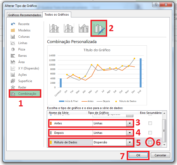 inserir linhas no gráfico base do gráfico waterfall