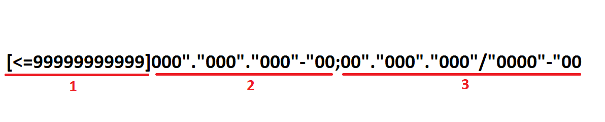 fórmula para inserir a máscara do CPF ou CNPJ de acordo com o documento que estiver na célula