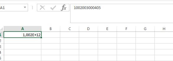 inserir o CNPJ sem formatação na célula
