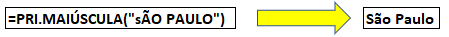 exemplo da função pri.maiúscula aonde um texto é passado diretamente para a função e ela padroniza o texto deixando a primeira letra maiúscula e o restante minúscula