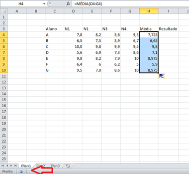 função média aplicada as outras células