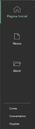 introdução ao excel lado esquerdo da tela inicial do excel
