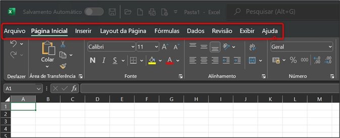 introdução ao excel localização das guias na planilha