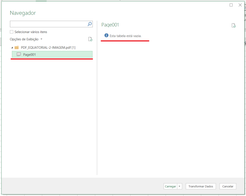 Importar e transformar dados do PDF para o Excel